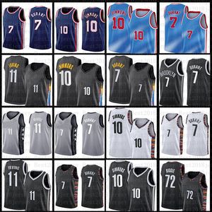 Schwarz 7 10 Kevin Durant Ben Simmons Herren-Basketballtrikot Kyrie-Hemden Irving 72 Biggie Netztrikots zum 75-jährigen Jubiläum 2022