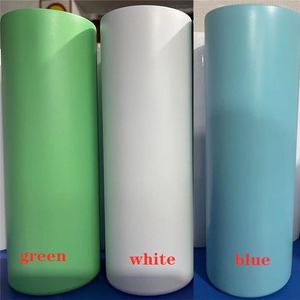 New design 20oz luminous paint Straight skinny tumbler glow in the dark stainless steel Cup 20 oz Sublimation style Double Wall Vacuum Insulated Mug with lid and straw