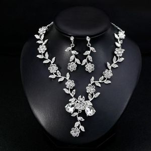 CZ Zircon Blower Collana con orecchini set gioielli con strass gioielli in cristallo per donne accessori da damigella d'onore