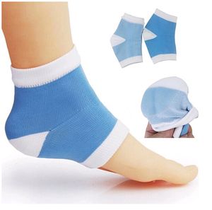 Färgglada Silikon Fuktgivande Gel Heel Socks Handskar Cracked Foot Skin Care Protectors Kit Set Professionell Nursing Fötter Hälsa 9 Färger att välja