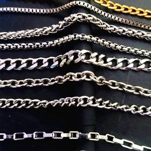 Jioromy Basic Punk StainlSteel Halsband för män Kvinnor Curb Cuban Link Chain Chokers Vintage Tone Solid Metal DIY Tillbehör X0509