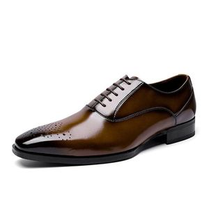 Erkekler Hakiki İtalyan Winghtips Deri Ayakkabı Kare Toe Dantel-Up Oxfords Elbise Brogues Düğün Parti İş Ayakkabıları