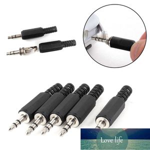 5 Teile/los 3,5mm Kopfhörer Stecker Männlich Zwei Audio Jack Stecker 3,5mm Mit Schwarz Kunststoff Gehäuse Größe 5x0,9 cm