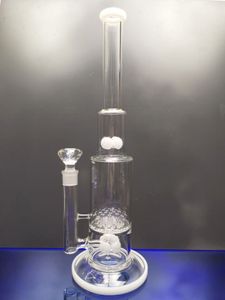 17"glass bong white fastener oil burner arm perk perc best quality tobacco pipe big glass water pipe cheechshop