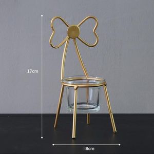 Candle Holders Mini Metal Iron Chair Candlestick Potted Ornament Desktop Decoration Holder Stand Crafts