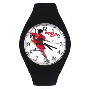 Wristwatches Piłka nożna Hobby Piłka Piłka Puchar Świata Moda Kobiety Mężczyźni Sport Miękki Silikonowy Pasek Kwarcowy Wrist Watch