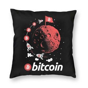 Cushion/Decorative Pillow To The Moon Cushion Cover 40x40 Home Decorative Cryptocurrency Blockchain BTC Digital Currency Throw For S