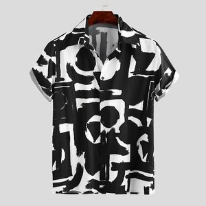 Camisas casuais masculinas estampadas verão camisa havaiana masculina 2021 manga curta streetwear lapela marca chique botão camisa plus size