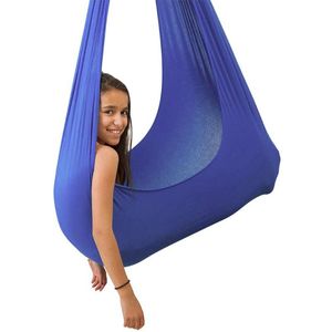 Camp Möbler Kids Bomull Swing Hammock för autismsterapi Kuddiga Sensory Child Elastic Parcel Steady Sit CHAIRTOY