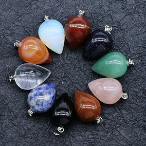 Levantamento natural de quartzo de pedra de cristal pingente de pedra gota de água cura chakra reiki encantos a granel para fazer jóias