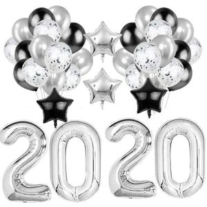 Party Decoration 2sets 2021 Graduation Set Pull Flag Balloon Combination