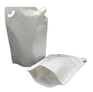 DHL 14 * 22 cm 500 ml 500 Pz / lotto Bianco Vuoto Doypack Sacchetto beccuccio Succo di gelatina Bere vino Stand Up Beccuccio PE Poly Party Package Pouch