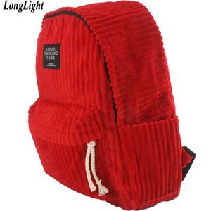 Women Wide-Waled Cotton Corduroy Backpack Casual Autumn Winter Rucksack Girl Warm Daypack Ultralight Schoolbag Longlight X0529