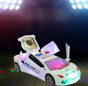 Stunt Universal Electric Police Car Automatic Deformation Car Rotating with Music 3D Lighting Kids Toys