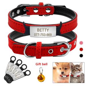 Cat Collars & Leads Soft Collar And Tag Set Dog Personalized Padded ID Puppy Pet For Small Medium Cats Free Bell XXS