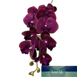 装飾的な花の花輪の花輪の人工ラテックス蝶蘭9頭本物のタッチ良質Phalaenopsis 40 