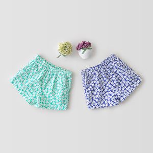 ZhBB Ins Korean Baby Girls Floral Shorts Nyfödda Sommarkläder för T