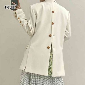 Casual Apricot Blazer For Women Notched Long Sleeve Straight Korean Blazers Female Spring Fashion Clothing 210531