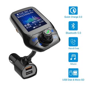 Handsfree Bluetooth Araç Kitleri BMW Audi VW Evrensel Otomobiller Kablosuz FM Verici MP3 Müzik Ses Çalar QC3.0 Hızlı Şarj Desteği TF Kart U Disk Aux