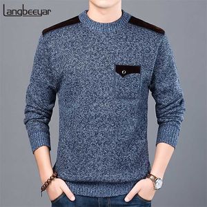 Mode Marke Pullover Für Herren Pullover Slim Fit Jumper Strickwaren Oansatz Herbst Koreanische Stil Casual Kleidung Männlich 211018