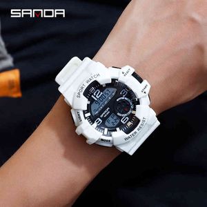 Sanda 브랜드 군사 시계 남성용 LED 디지털 시계 G 야외 다기능 30m 방수 스포츠 시계 Relojes Hombre X0524