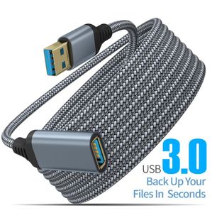 Cavi di prolunga USB da 1 m/2 m 3 m 5 Gbps Trasmissione ad alta velocità USB 3.0 intrecciata da maschio a femmina Linea estesa dati disco rigido per laptop