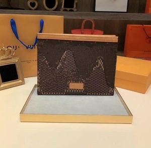 Portafogli classici con motivo a quadri con cuciture a lettera Portafogli da donna multi-card di grande capacità in pelle Pochette da uomo d'affari di design di lusso Portamonete con cerniera femminile di marca