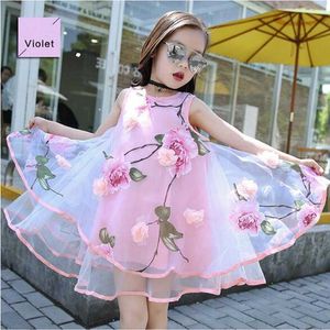 Neue Sommer Mädchen Kleid Blumendruck Voile Teenager Kleider Für Mädchen Nette Kinder Prinzessin Party Mädchen Kleidung Vestidos 6-15Y Q0716