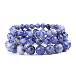 Handmade 3 Size Natural Stone Beaded Strands Elastic Charm Bracelets For Men Women Party Club Decor Energy Jewelry