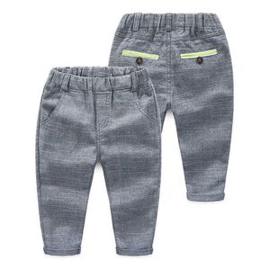 Spring Autumn Europe 3-12T Years Teenage Student Solid Color Elastic Child Trousers Baby Kids Boys School Style Long Pants 210529