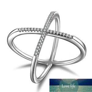 Korsring Silverpläterade Färg Ringar För Kvinnor Smycken Anel Anillos Mujer Aneis Bague Femme Smycken Anelli Anillo Bästa present Fabrikspris Expert Design Kvalitet