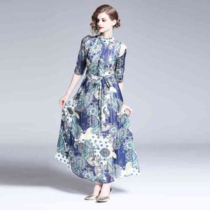 Yaz Vintage Yamamoto Ayaklar Çıplak Süper Peri Elbise Çiçek Şifon Bel Zayıflama Kapak Göbek Uzun Elbiseler 210514