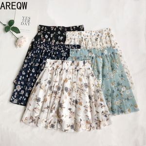 夏の韓国語バージョンの甘い小さな新鮮な花緩いハイウィートショーリーンスカート210507