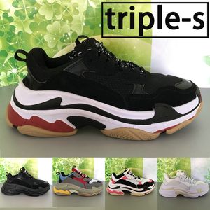 New Top Paris Triple-s Platform men casual shoes triple black white red cream yellow beige green gym blue fashion womens sports trainers Designer sneakers US 6-12