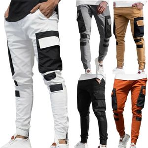 Mens Cargo Trousers Slim Fit Jogging Joggers Combat Works Tracksuits Bottom Pant 210714
