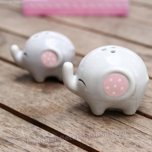 Party Favor 50 SZTUK Lot Boy Girl Baby Shower Favors Elephant Ceramic Salt Pepper Shakers Brides Maid Gifts Wedding