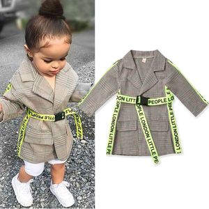 2019 NEW Fashion formal toddler kid baby girl coat long belt autumn and winter warm jacket outdoor children girl clothes