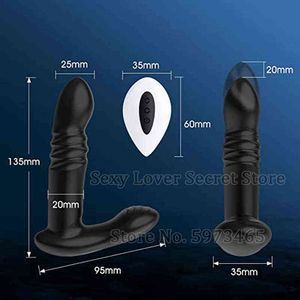 NXYVibrator Control remoto Anal vibrador 7 velocidades telescópica masajeador de próstata hombre Plug estimulador sexo juguetes para 1123