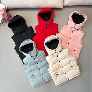 Autumn and Winter Children waistcoat goose Down Warm Hooded Coat Boy Girl Outwear Infant Sleeveless Jacket 90% Down-padded Kids Clothes