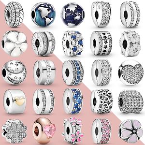 Clip Charms 925 Sterling Silver Stopper Fit Original Pandora Charms Bracelet DIY Women Jewelry Gift Bangles Accessories