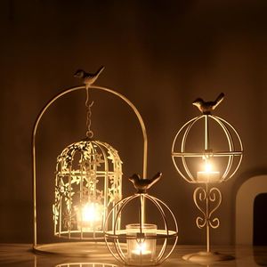 Candle Holders Iron White Holder Personalise Making Supplies Bird Cage Christmas Bougie Mariage Wedding Decoration JD50ZT