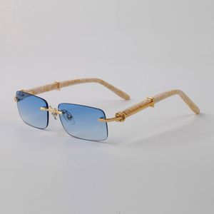 Designer óculos de sol retro óculos sem moldura ornamental mulher homens fama decorativa lentes sunnies lente confortável acessórios de óculos com caixa original