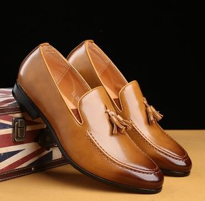 Luxury Men Loafers Shoes Brogue Wing tip Monk Strap Slip On Brown Black Formal Dress Office Wedding Casual Leather Shoe