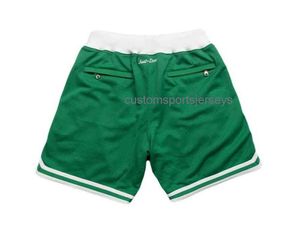 Men's Boston Shorts Green White All Stitched S,M,L,XL,XXL