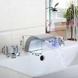 Bathroom Sink Faucets Torayvino Bathtub LED Faucet Basin Waterfall Water Flow Tap Chrome Finish Mixer