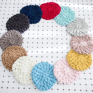 Carpets Color Woven Fuzzy Round Floor Carpet Living Room Rugs Entrance Door Mat 50x50cm