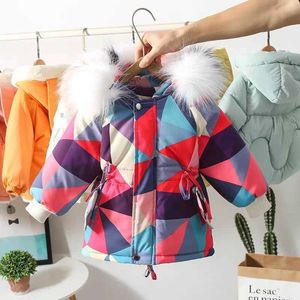 Girls Winter Coats 2021 New Foreign Style Children's Plush Outerwear Boys Thicked Cotton Parker Coat Fashionable Jacket H0909