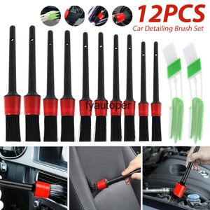 12pcs carro detalhando escova auto limpeza definir painel aéreo ferramentas limpas lavar acessórios