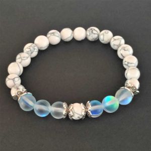 8 mm semplici perle in pietra flash bracciale elastico Bracciale per perle turchese maschili e donne