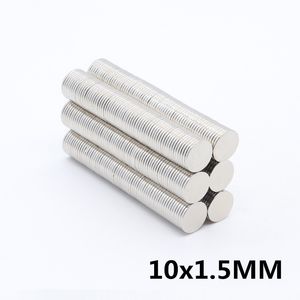 50 stücke N35 Runde Magnete 10x1.5mm Neodym Permanent Ndfeb Starker starker mächtiger magnetischer Mini Kleiner Magnet